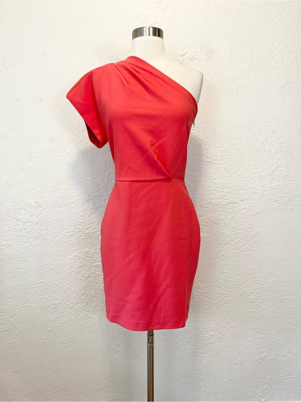 Maje Dress Dark Coral One Shoulder Party Cocktail Wedding 2 Small S